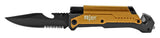 5" Utility Rescue Folding Pocket Knife with Flashlight and Bottle Opener