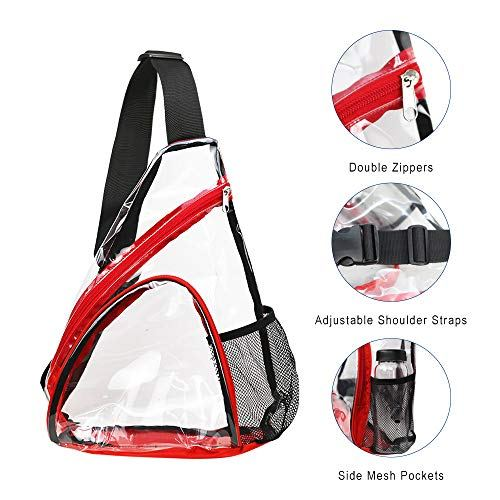 Clear PVC Sling Bag – Stadium Approved Clear Shoulder Crossbody Backpack